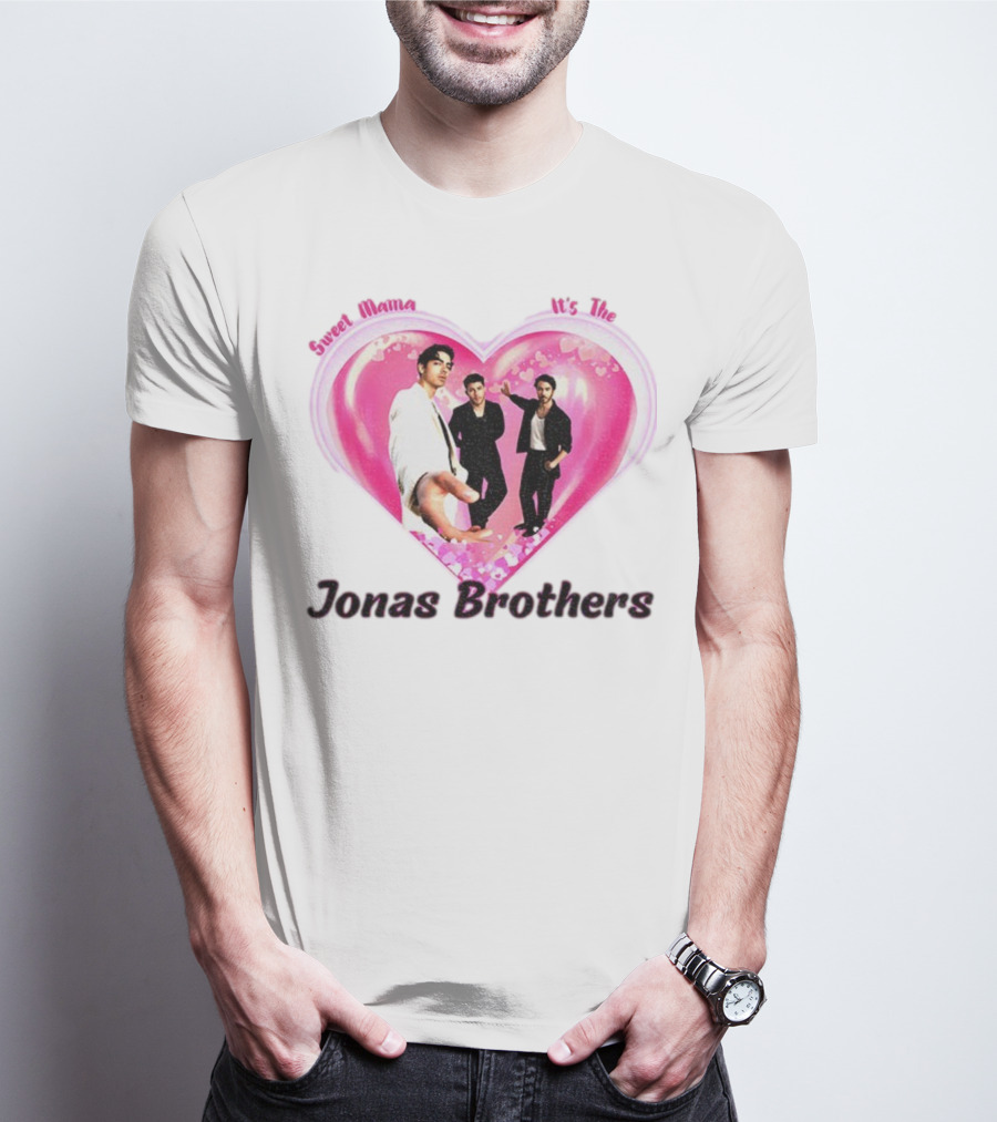 Sweet Mama It's The Jonas Brothers Boyband Vintage Heart Design T-Shirt