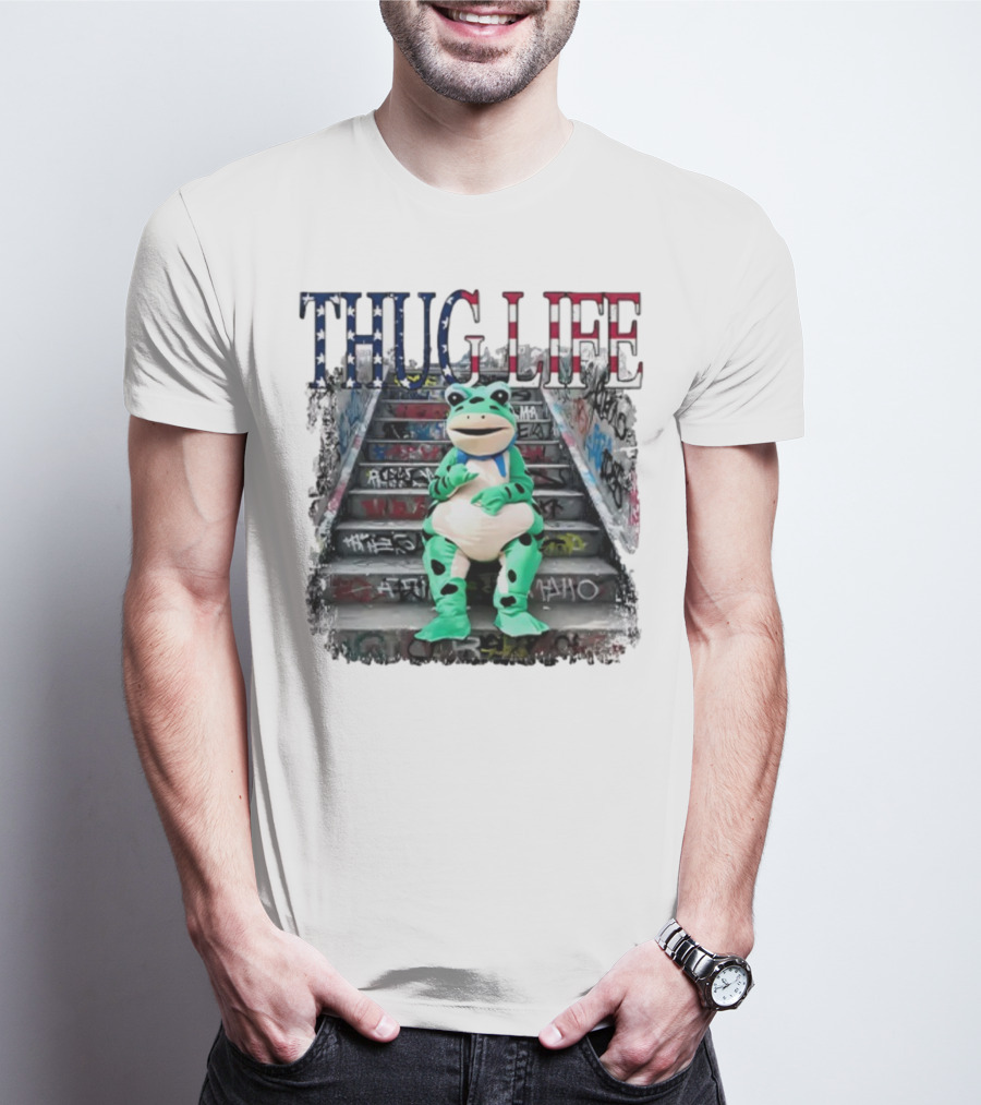 THUG LIFE Frog Costume Graffiti Steps T-Shirt
