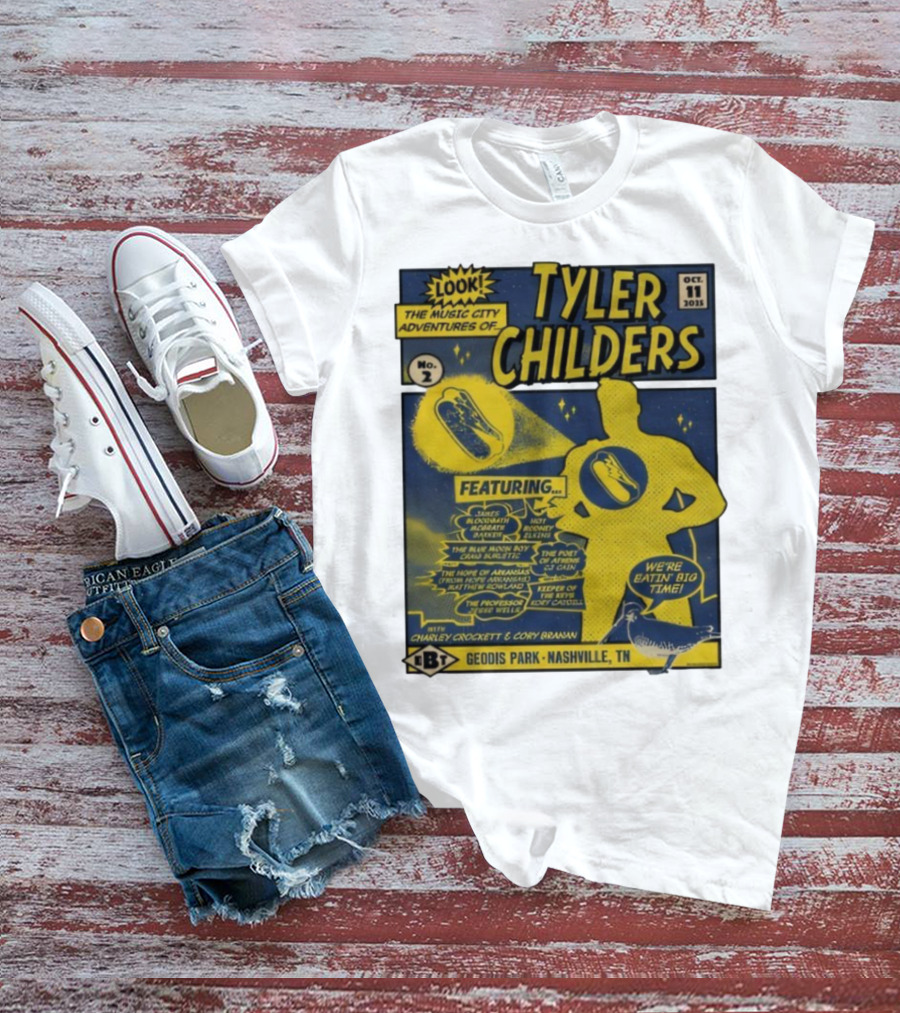 Tyler Childers The Music City Adventures Featuring Charley Crockett Cory Branan GEODIS Park Nashville TN Oct 11 2025 T-Shirt