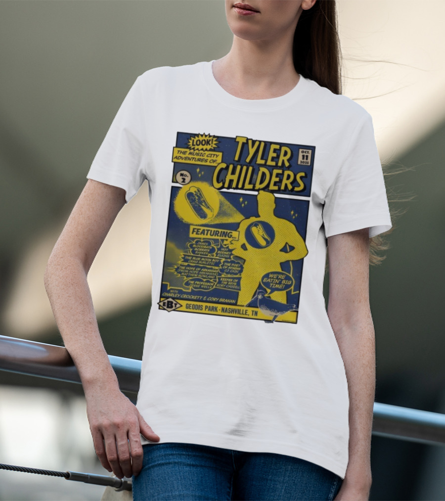 Tyler Childers The Music City Adventures Featuring Charley Crockett Cory Branan GEODIS Park Nashville TN Oct 11 2025 T-Shirt