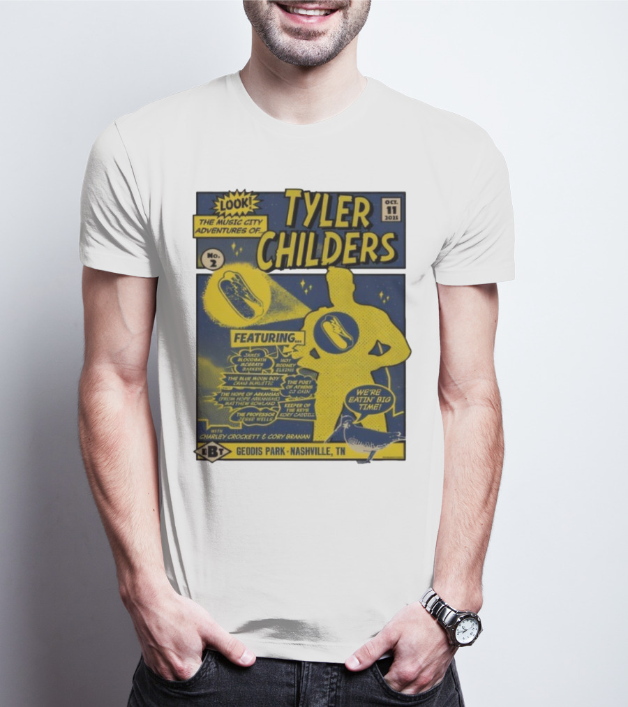 Tyler Childers The Music City Adventures Featuring Charley Crockett Cory Branan GEODIS Park Nashville TN Oct 11 2025 T-Shirt