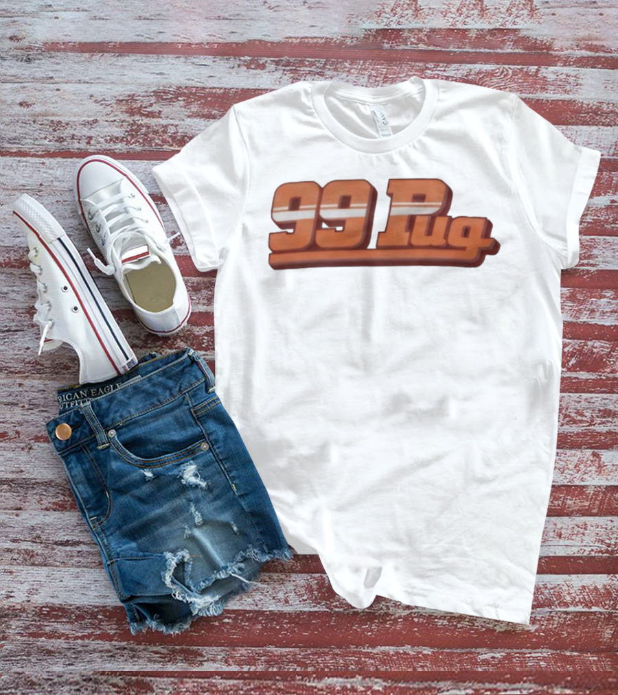 99 Pug Retro Sports Style Bold Font T-Shirt
