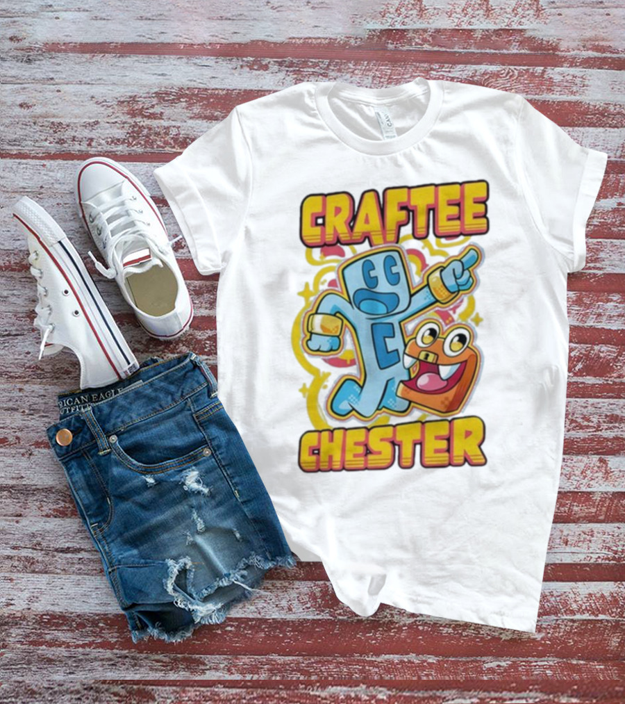 Craftee Chester Cartoon Characters Adventure T-Shirt