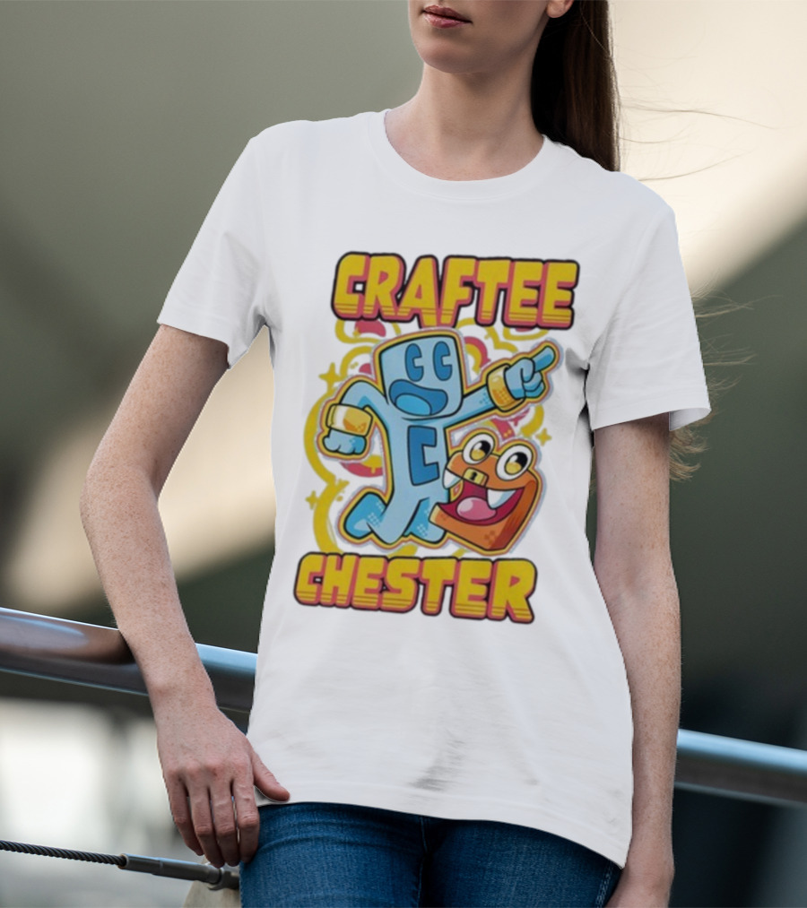 Craftee Chester Cartoon Characters Adventure T-Shirt