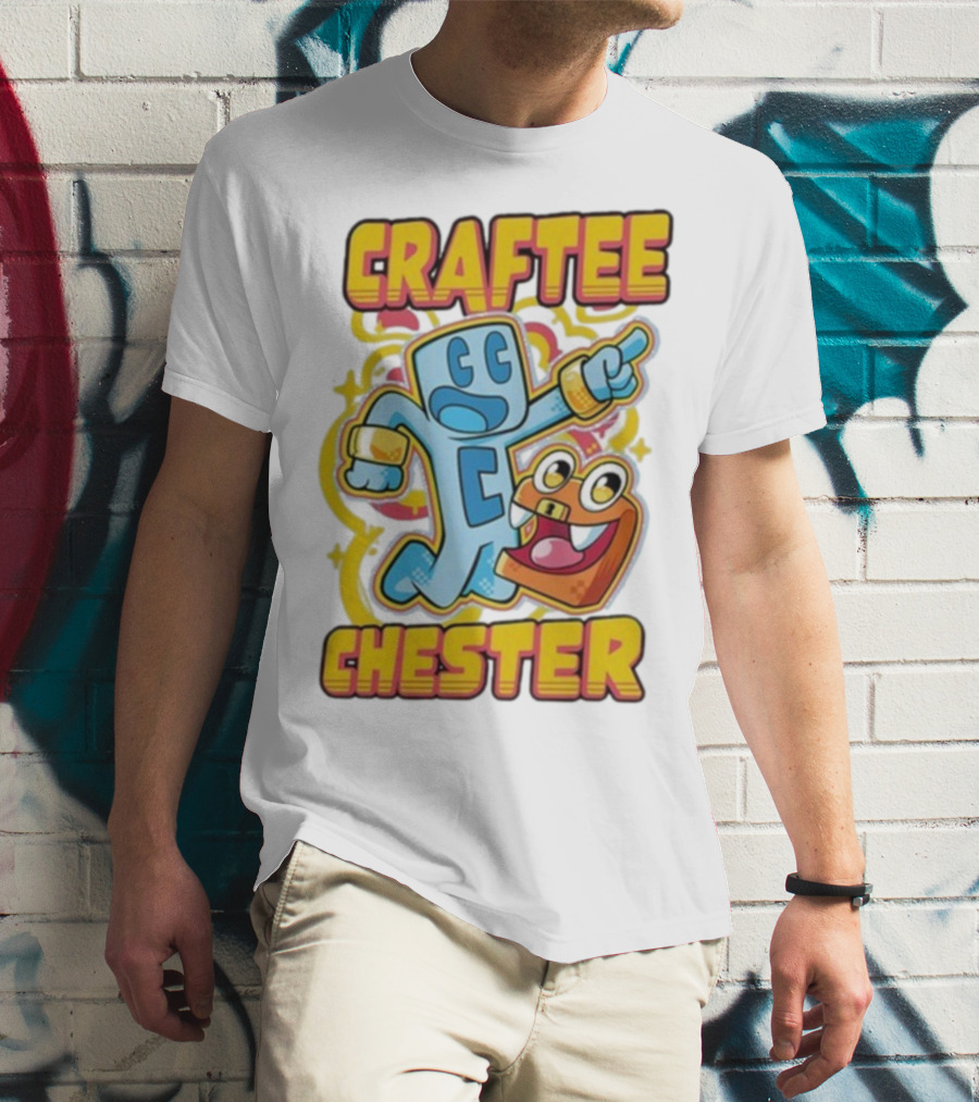Craftee Chester Cartoon Characters Adventure T-Shirt