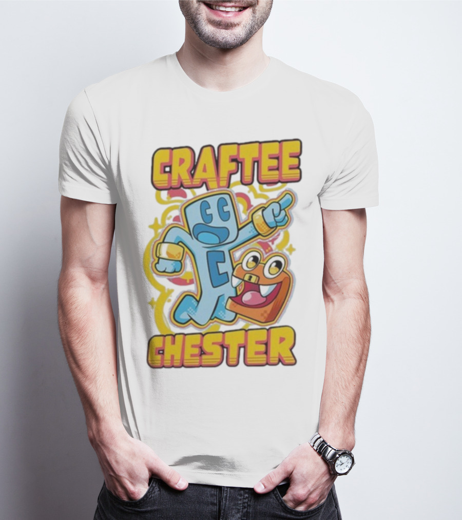 Craftee Chester Cartoon Characters Adventure T-Shirt