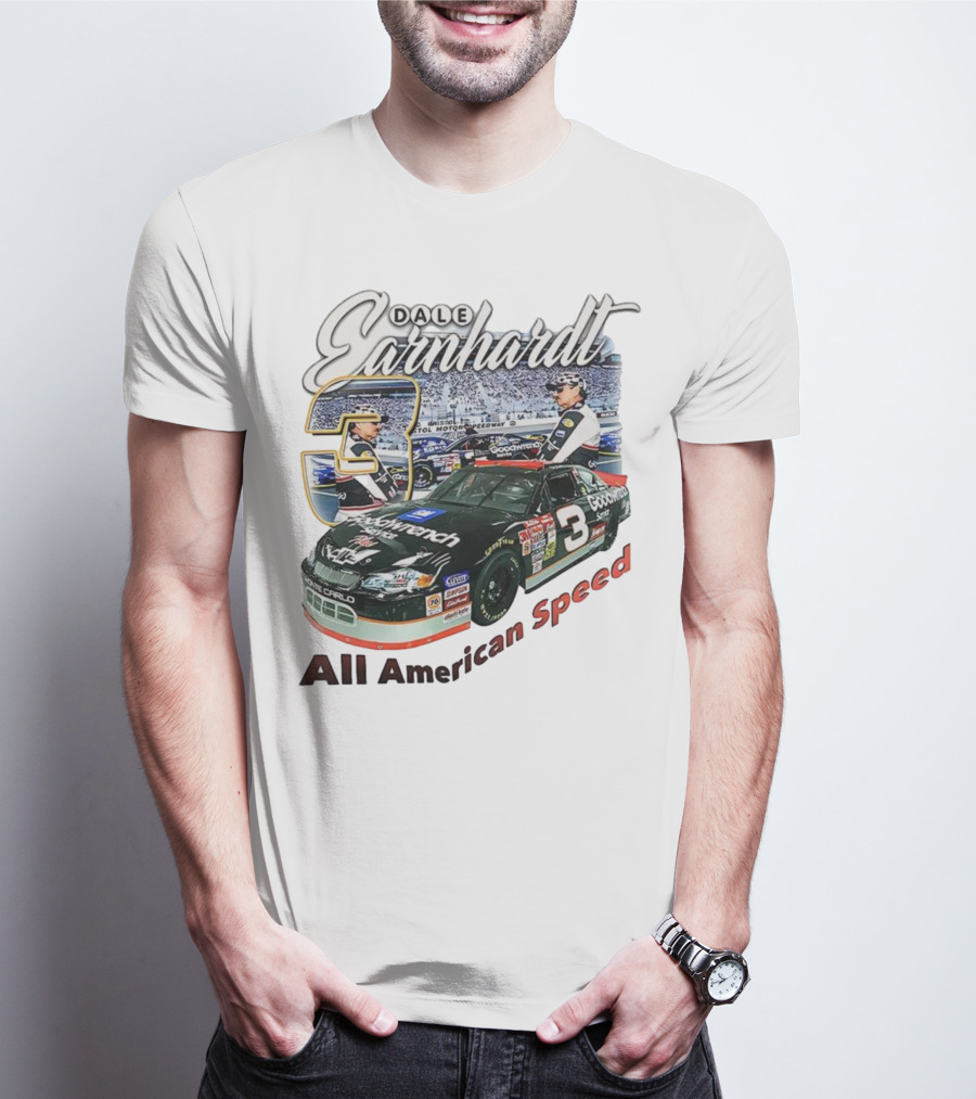 Dale Earnhardt Chevrolet Monte Carlo Number 3 Goodwrench NASCAR All American Speed T-Shirt