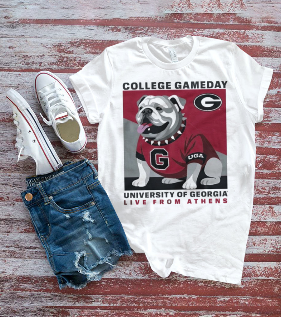 Georgia Bulldogs College Gameday University Of Georgia Live From Athens UGA 2025 T-Shirt
