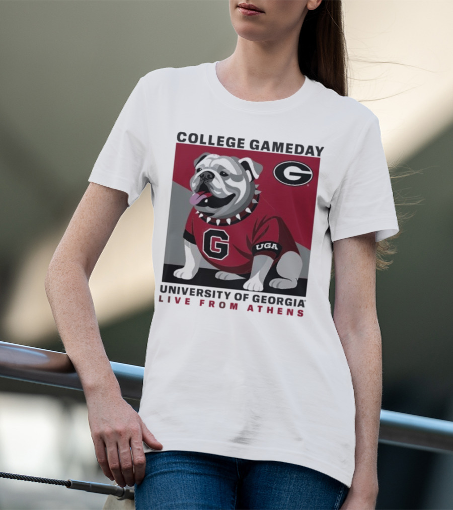 Georgia Bulldogs College Gameday University Of Georgia Live From Athens UGA 2025 T-Shirt