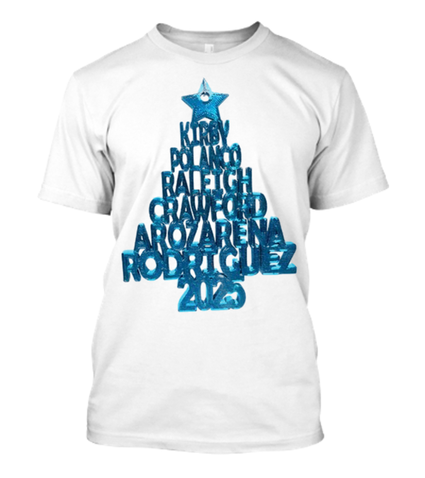 Kirby Polanco Raleigh Crawford Arozarena Rodriguez 2025 Christmas Tree T-Shirt