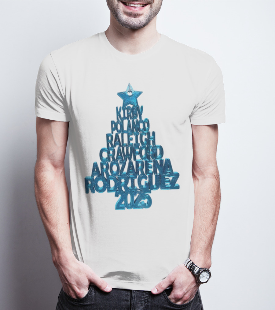 Kirby Polanco Raleigh Crawford Arozarena Rodriguez 2025 Christmas Tree T-Shirt