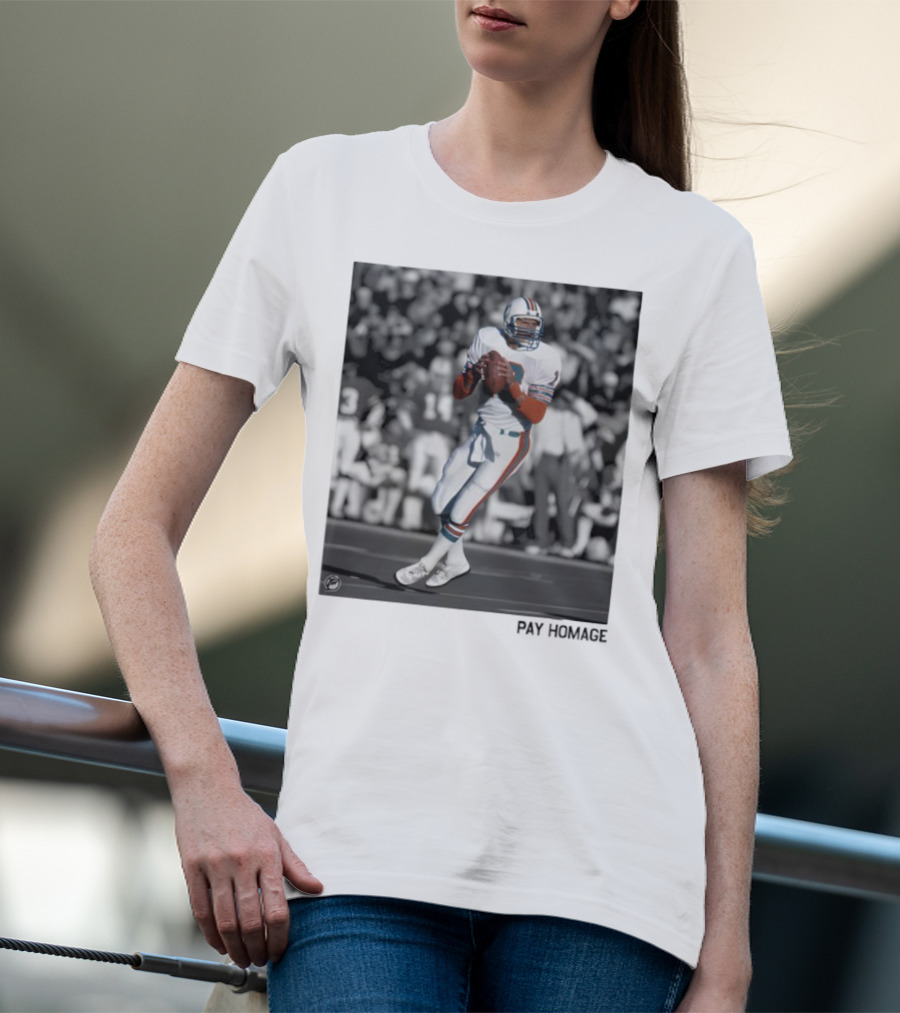 Miami Dolphins Dan Marino Ash Retro Football Legend T-Shirt