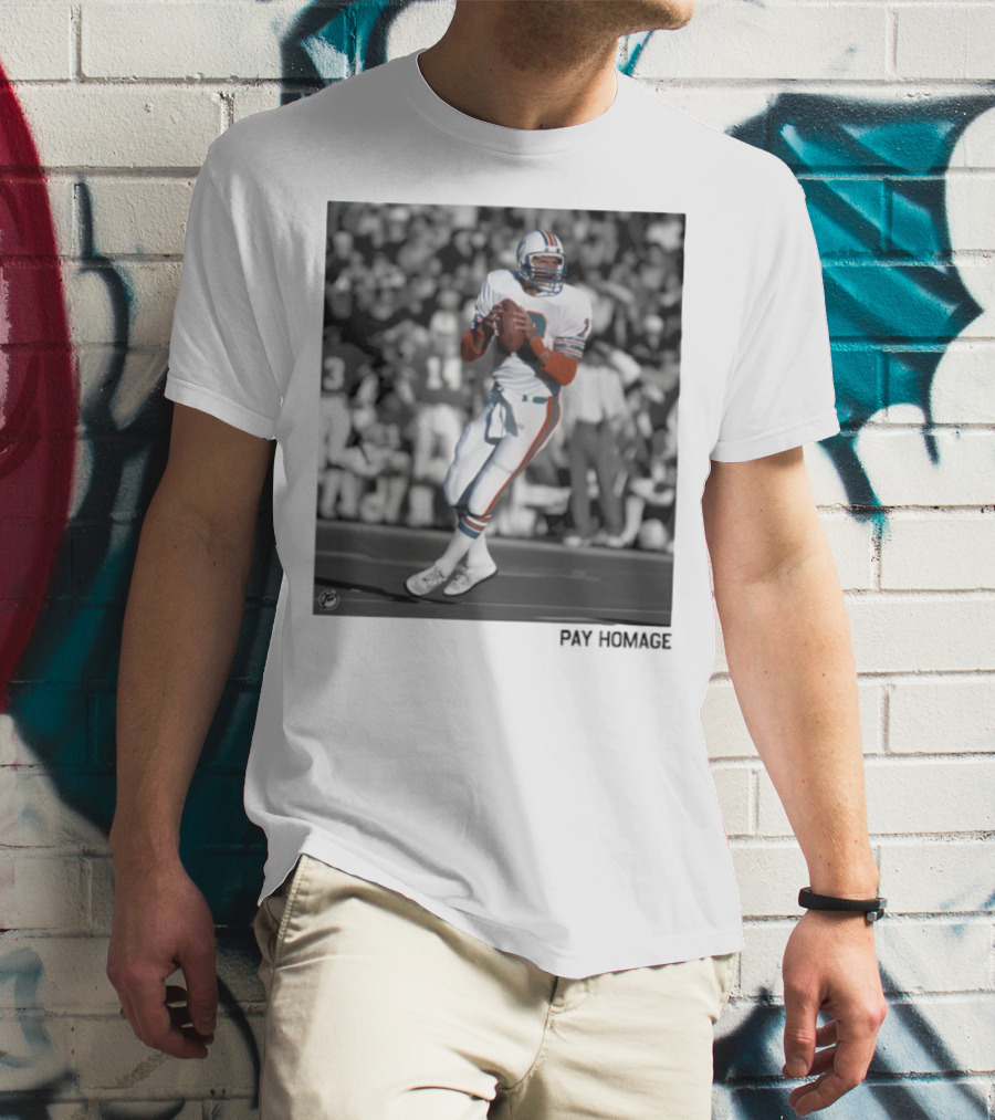 Miami Dolphins Dan Marino Ash Retro Football Legend T-Shirt
