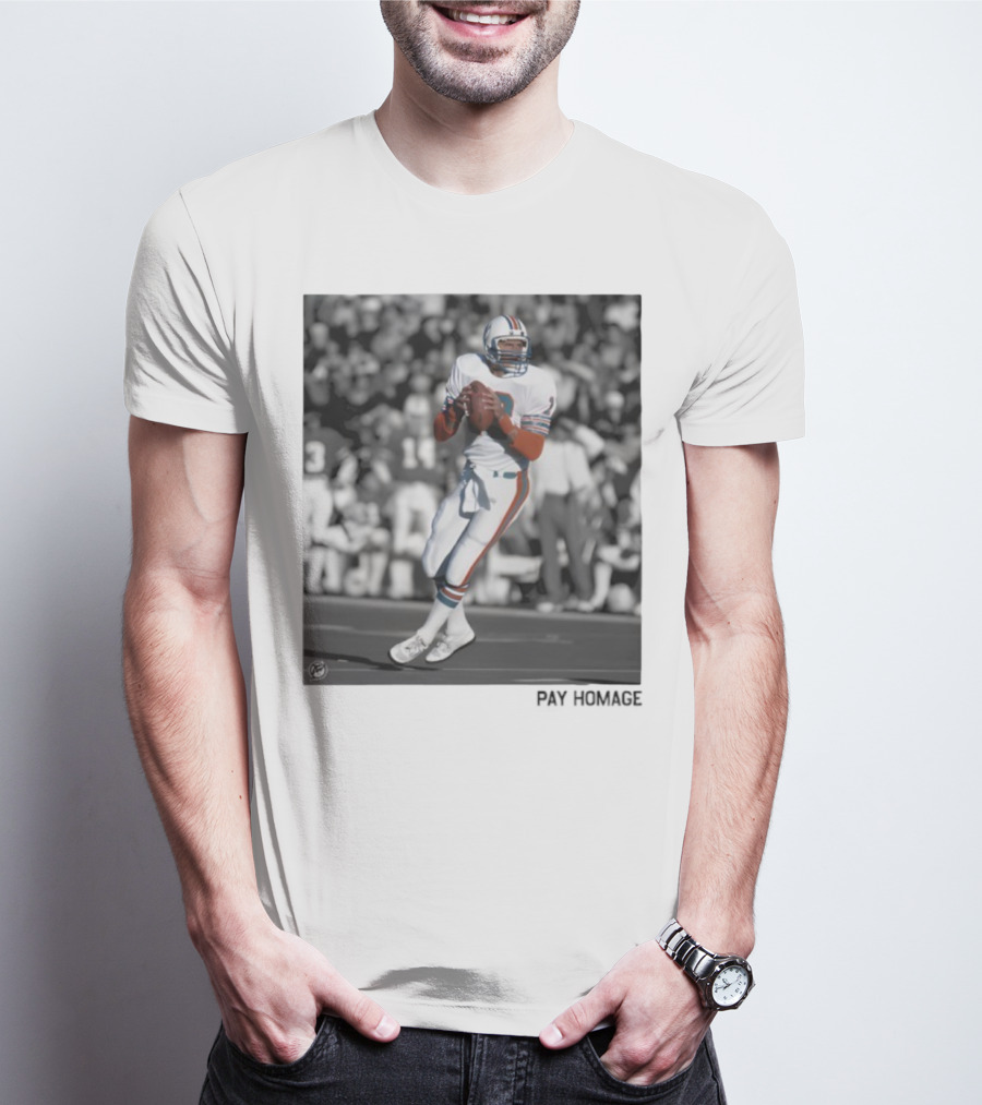 Miami Dolphins Dan Marino Ash Retro Football Legend T-Shirt