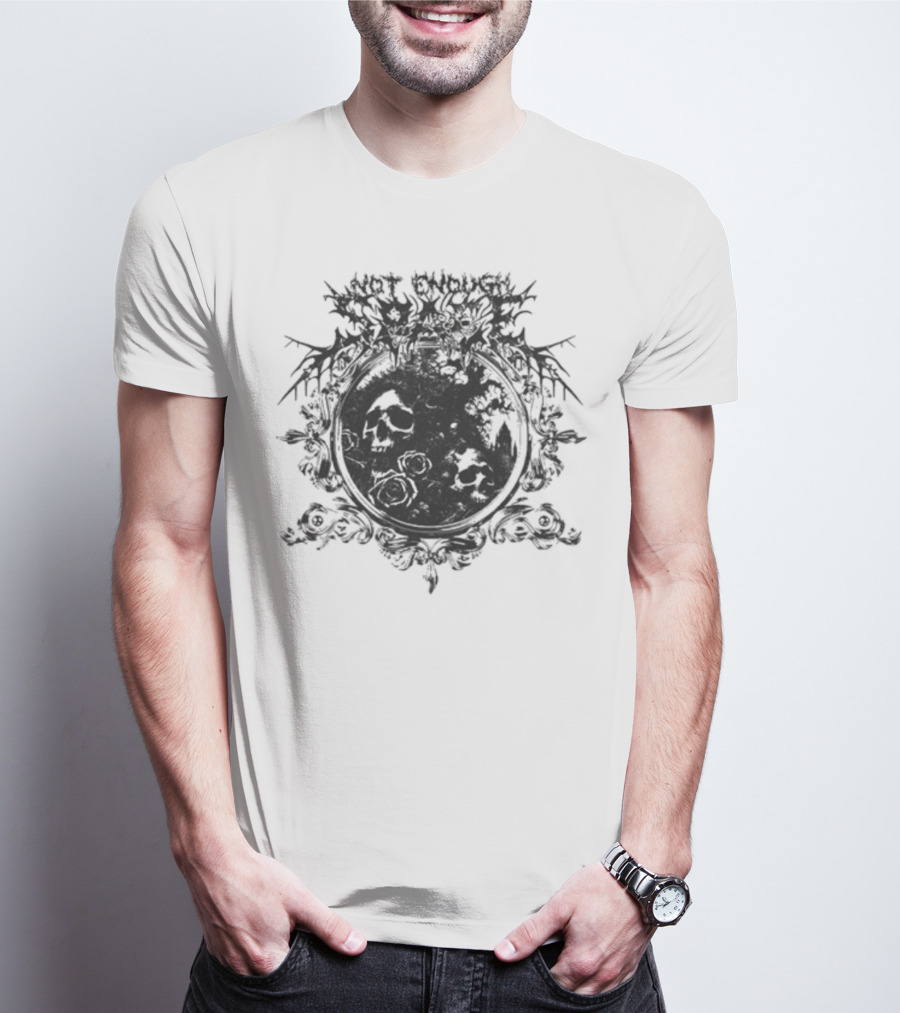 Not Enough Space Deathcore Skull Floral Elements T-Shirt
