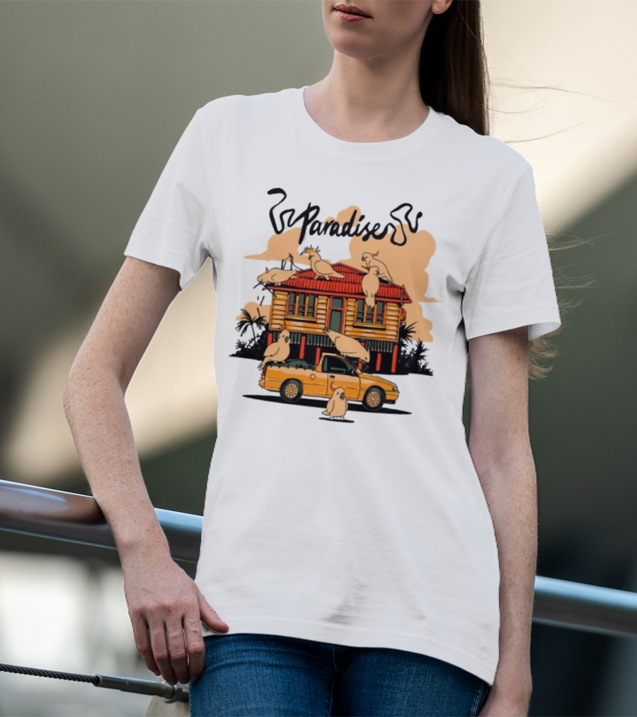 Phoebe Paradise Cockatoo House With Cockatoos And Ute Graphic T-Shirt