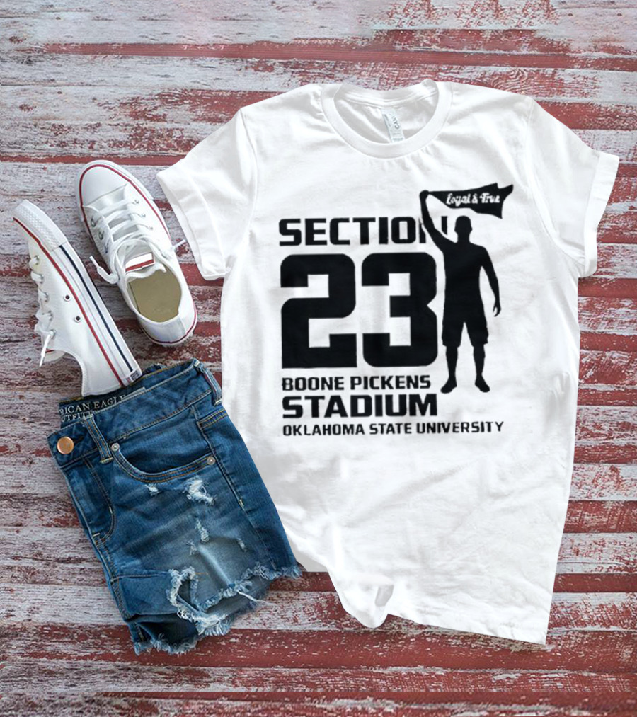 Section 23 Boone Pickens Stadium Oklahoma State University Pistol Pete T-Shirt