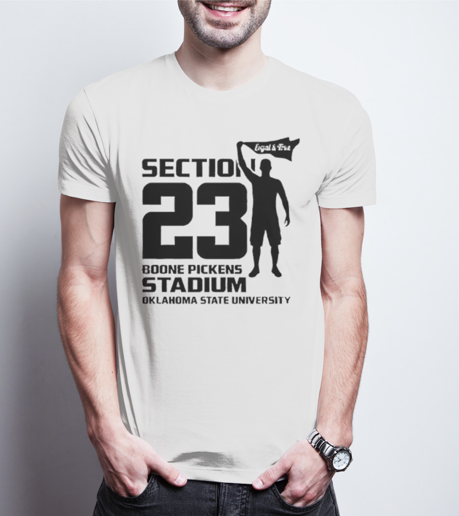 Section 23 Boone Pickens Stadium Oklahoma State University Pistol Pete T-Shirt
