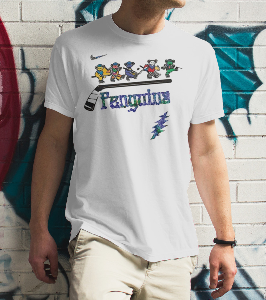 Nike Pittsburgh Penguins Grateful Dead Night 2025 NHL Hockey Bears T-Shirt