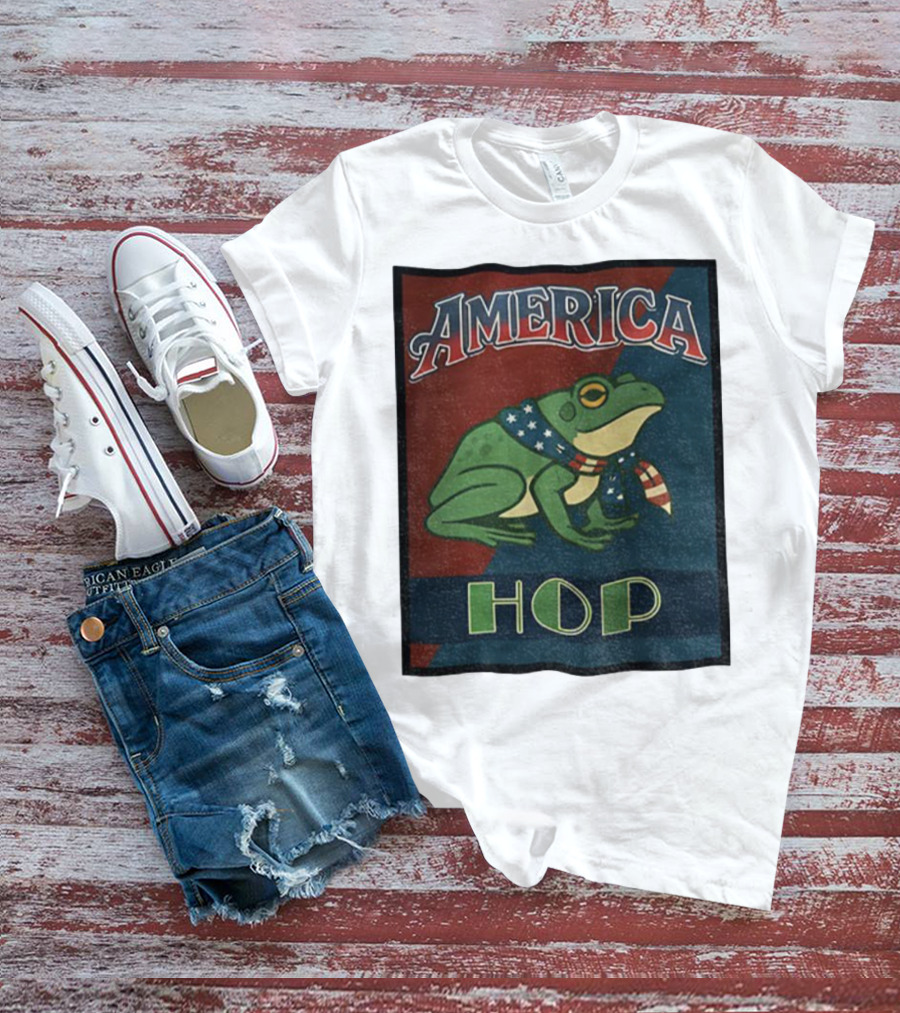 America Frog HOP Patriotic Protest Portland T-Shirt