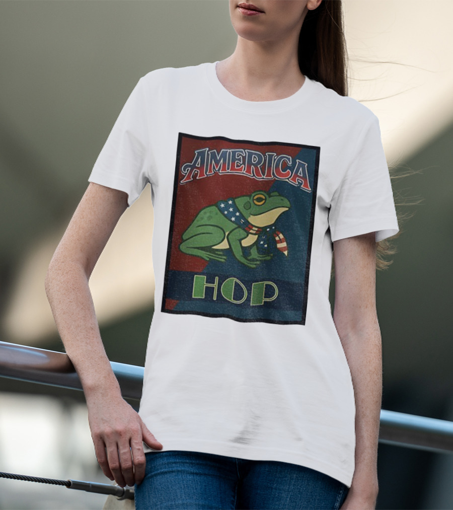 America Frog HOP Patriotic Protest Portland T-Shirt