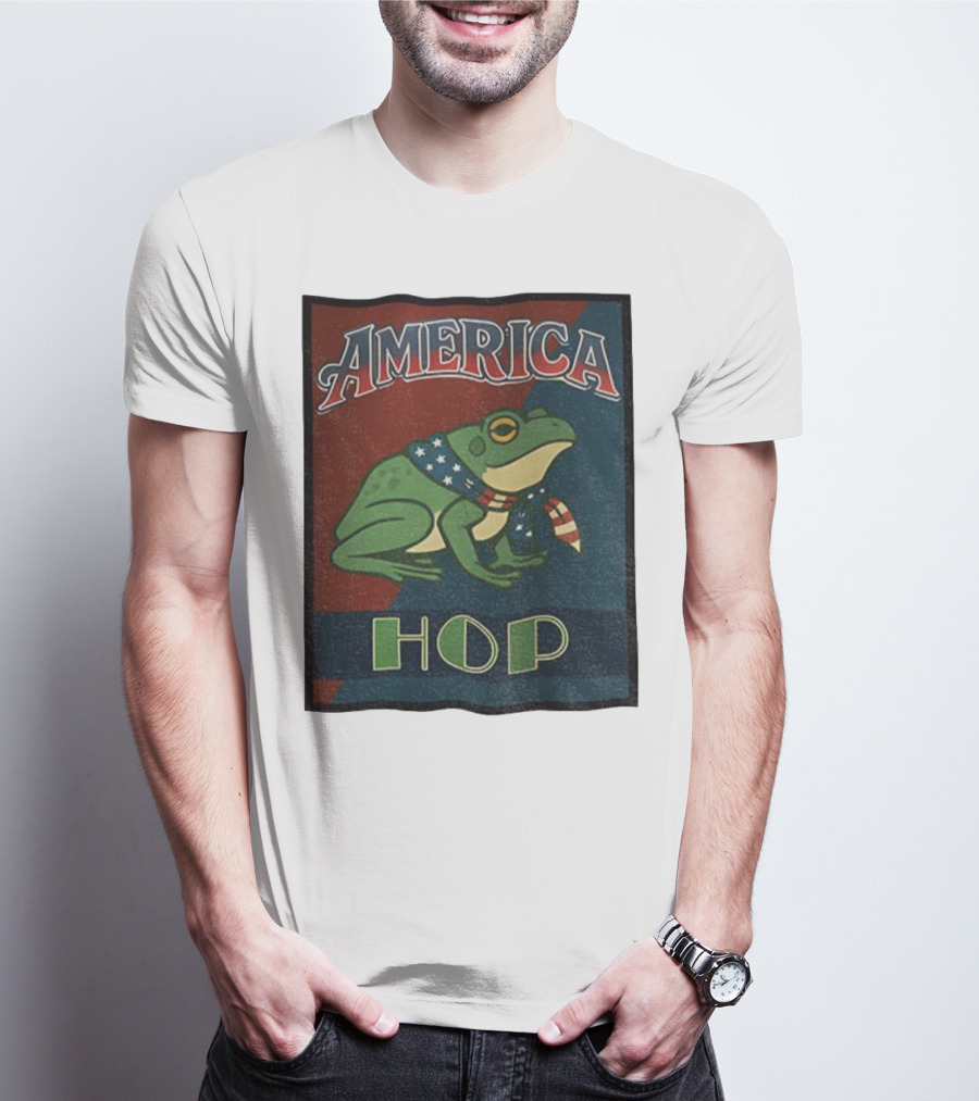 America Frog HOP Patriotic Protest Portland T-Shirt