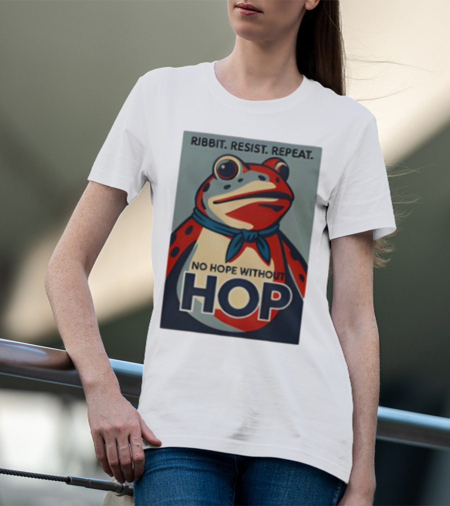 Ribbit Resist Repeat No Hope Without Hop Portland Frog T-Shirt
