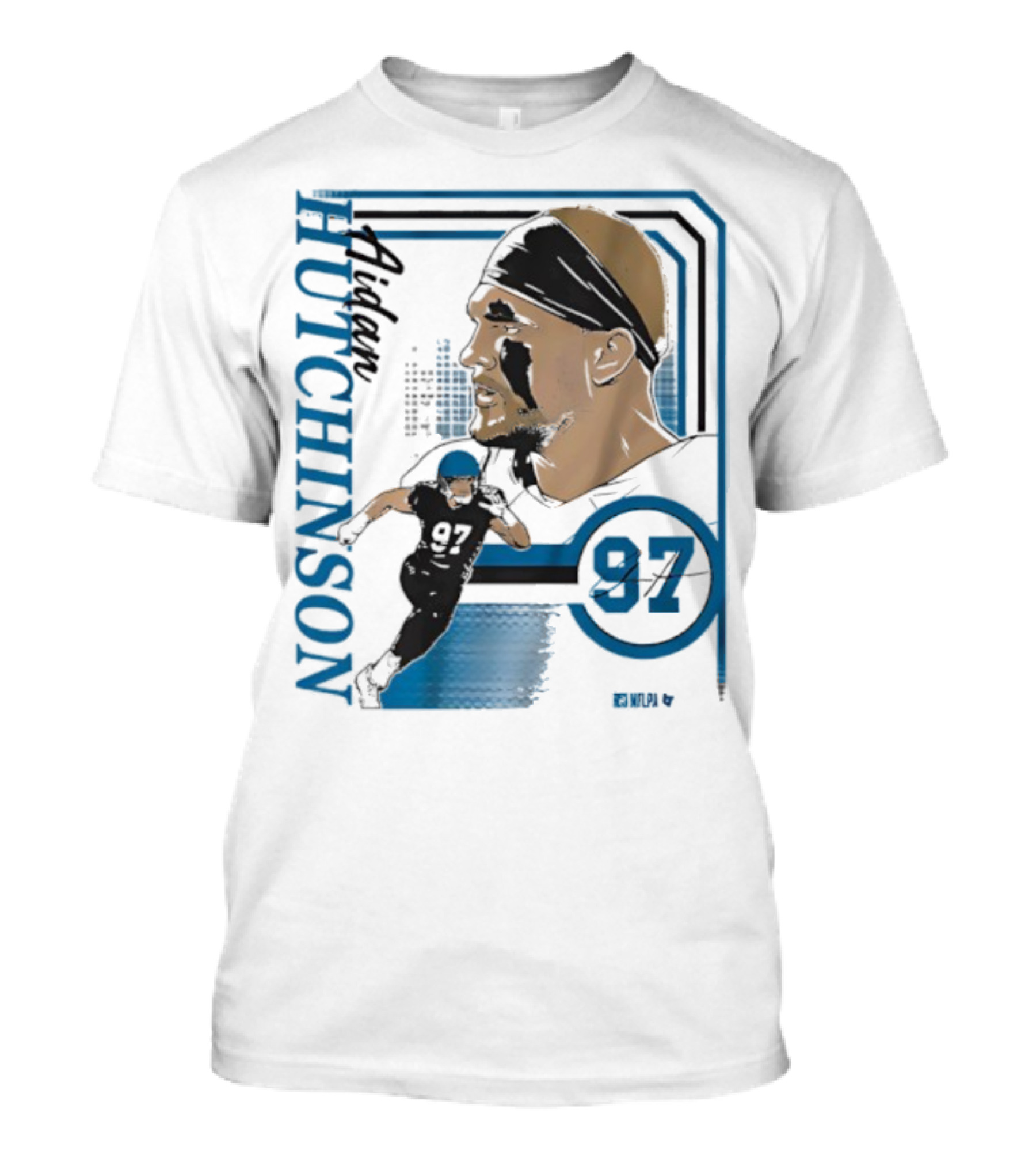 Aidan Hutchinson Signature Collage 97 Athlete Portrait T-Shirt