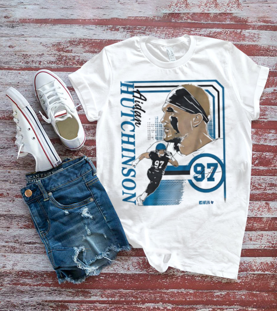 Aidan Hutchinson Signature Collage 97 Athlete Portrait T-Shirt