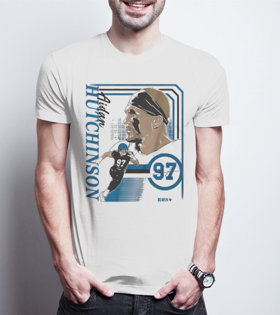 Aidan Hutchinson Signature Collage 97 Athlete Portrait T-Shirt