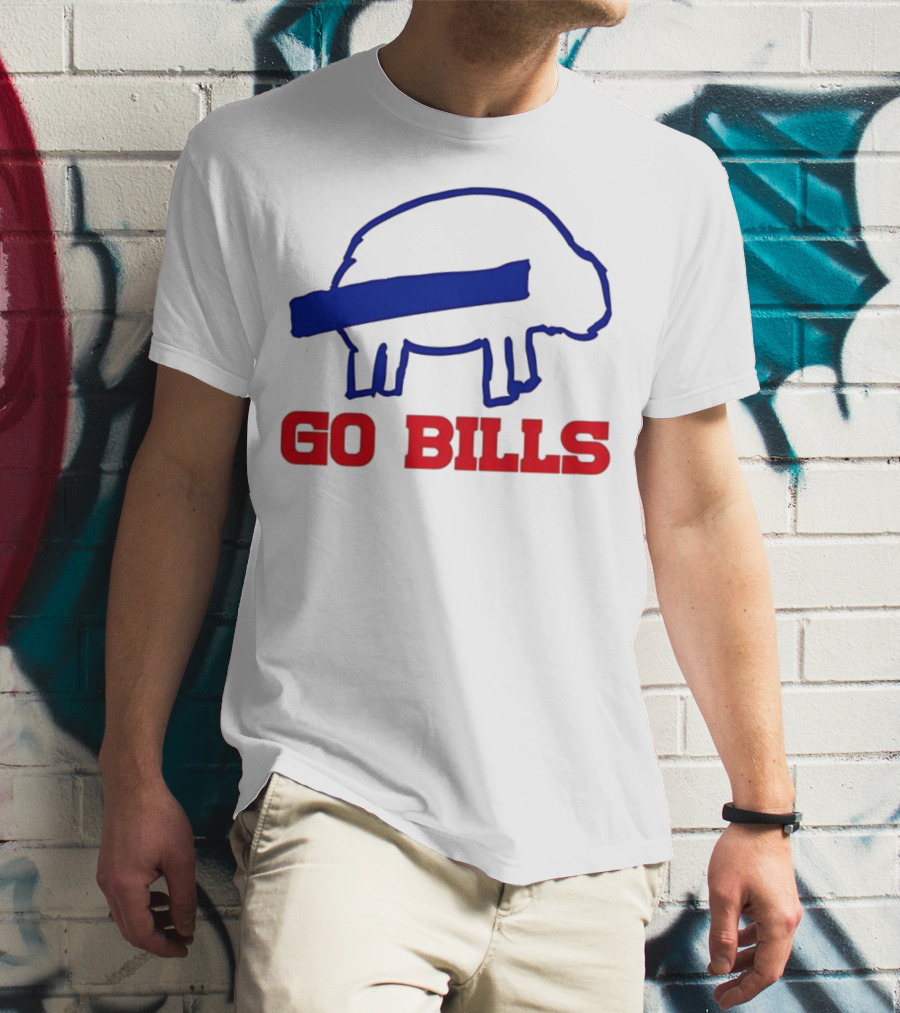 Buffalo Bills Go Bills Funny Sketch Football Fan T-Shirt
