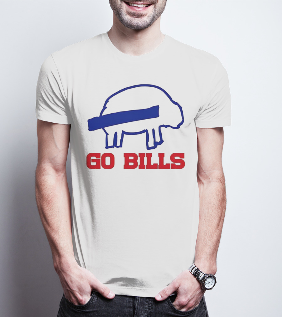 Buffalo Bills Go Bills Funny Sketch Football Fan T-Shirt