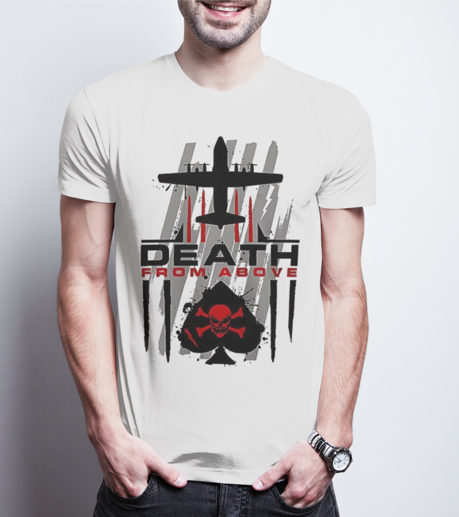 Death From Above Hercules Ace Of Spades Skull And Crossbones T-Shirt