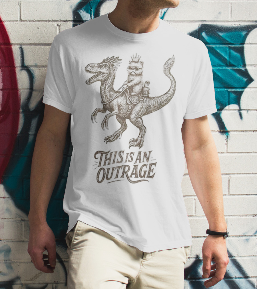 Donut And Mongo Dungeon This Is An Outrage Dinosaur Rider Adventure T-Shirt