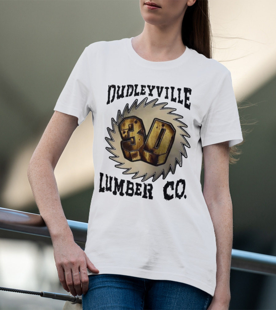 Dudleyville 3D Lumber Co Saw Blade Logo T-Shirt