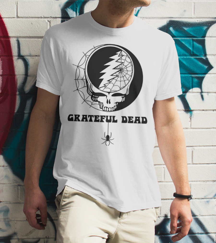 Grateful Dead Steal Your Face Spiderweb Skull Halloween T-Shirt