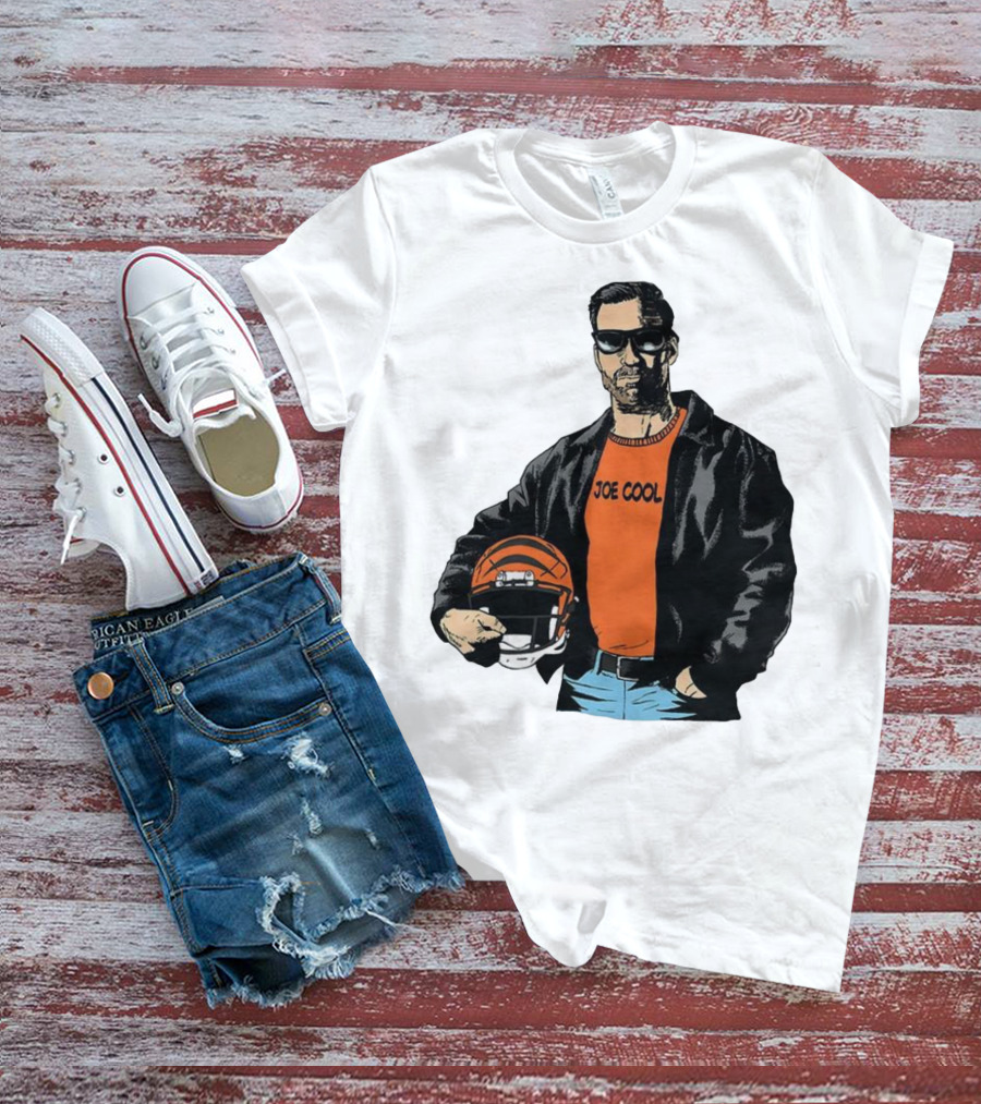 Joe Cool Cincinnati Bengals NFL Vintage Joe Burrow Helmet T-Shirt