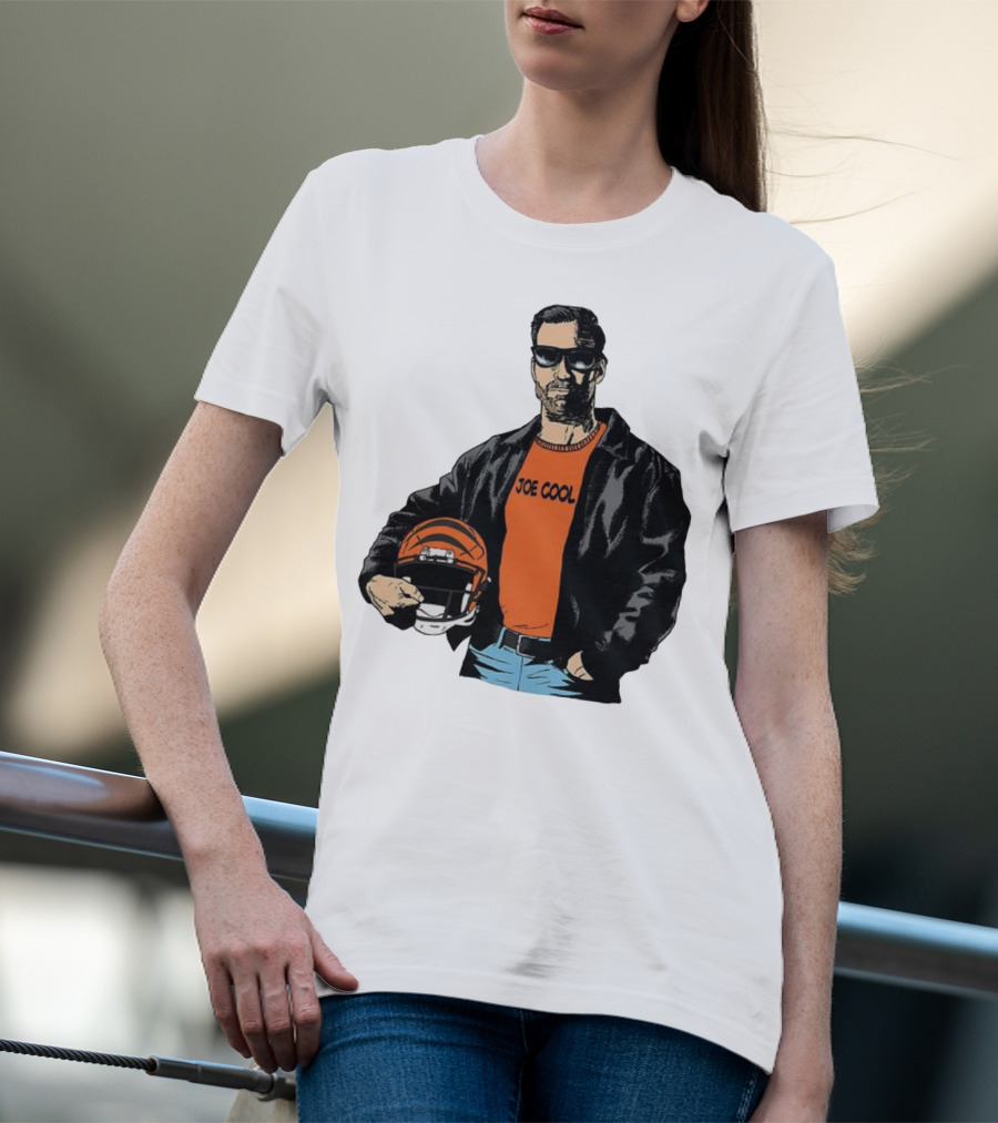 Joe Cool Cincinnati Bengals NFL Vintage Joe Burrow Helmet T-Shirt