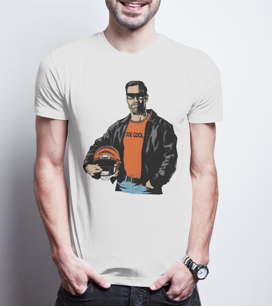Joe Cool Cincinnati Bengals NFL Vintage Joe Burrow Helmet T-Shirt