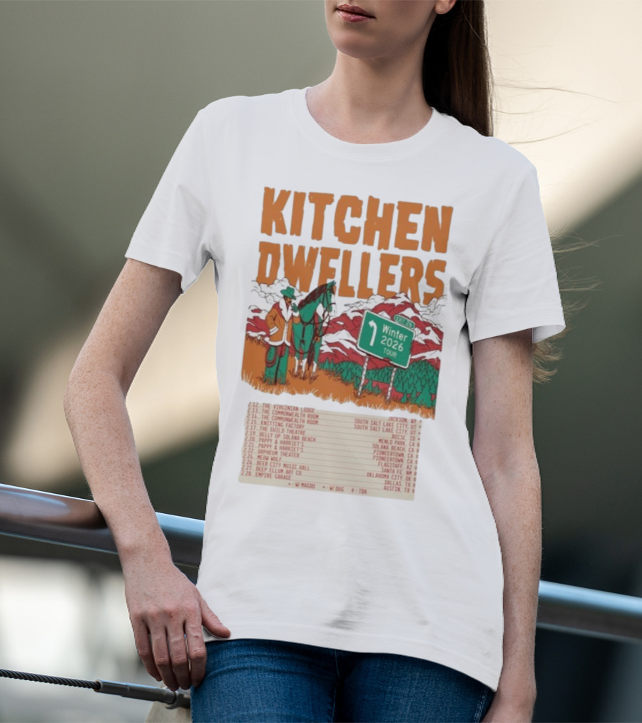 Kitchen Dwellers Winter Tour 2026 Exit 26 Music Venues And Dates T-Shirt