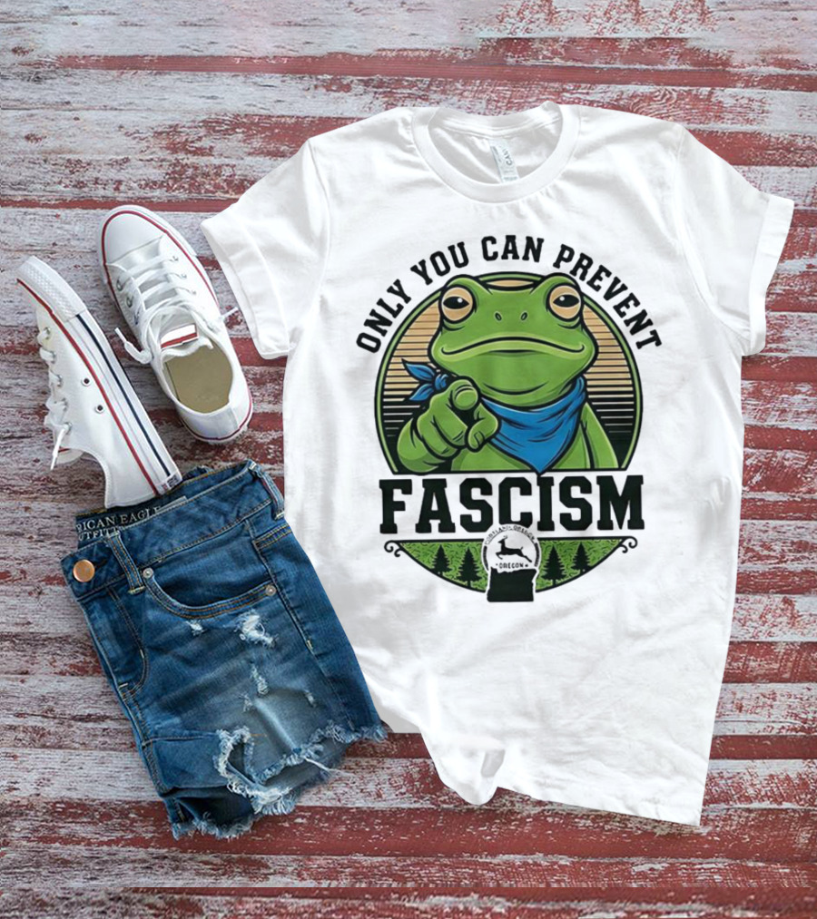 Only You Can Prevent Fascism PortlandFrog Protest Forest Bandana T-Shirt