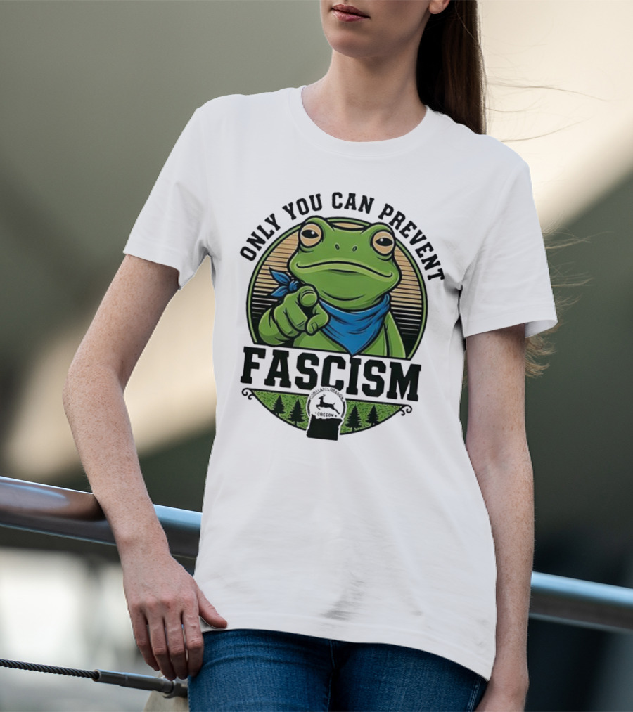 Only You Can Prevent Fascism PortlandFrog Protest Forest Bandana T-Shirt