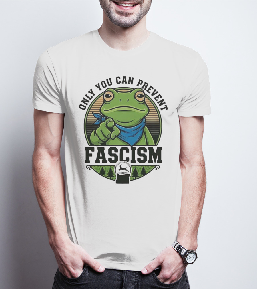 Only You Can Prevent Fascism PortlandFrog Protest Forest Bandana T-Shirt