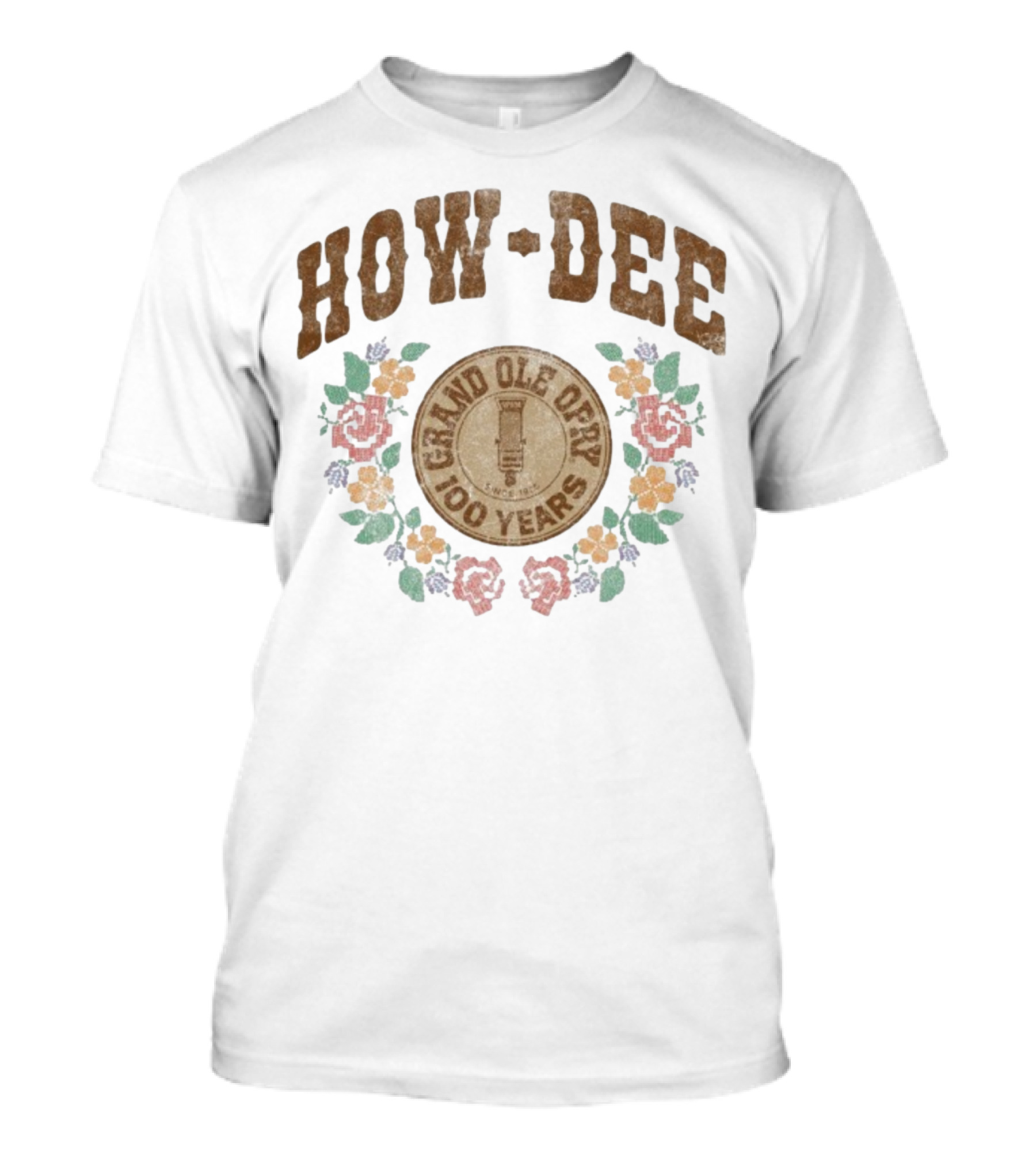 Grand Ole Opry How-Dee 100 Years Floral Wreath T-Shirt