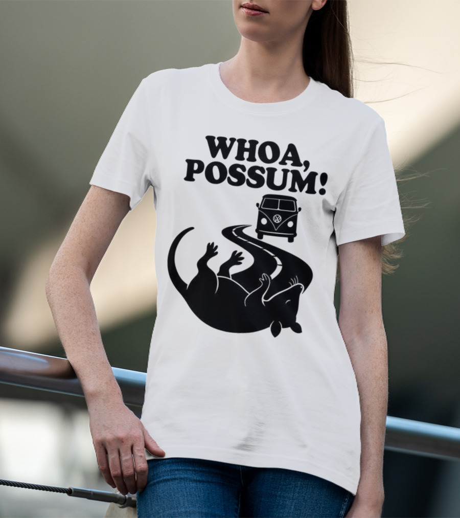 Whoa Possum Vintage Van Opossum Road Trip T-Shirt