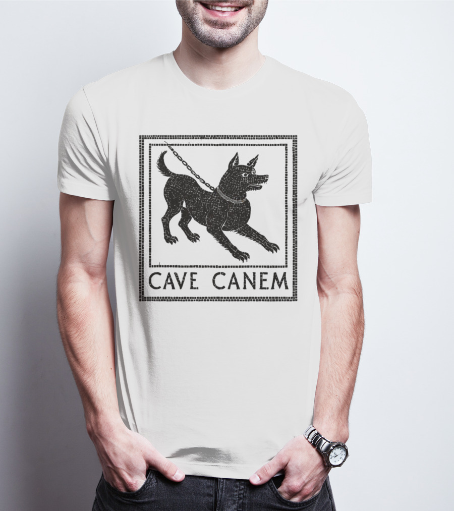 Cave Canem Ancient Pompeii Beware Of Dog Mosaic T-Shirt