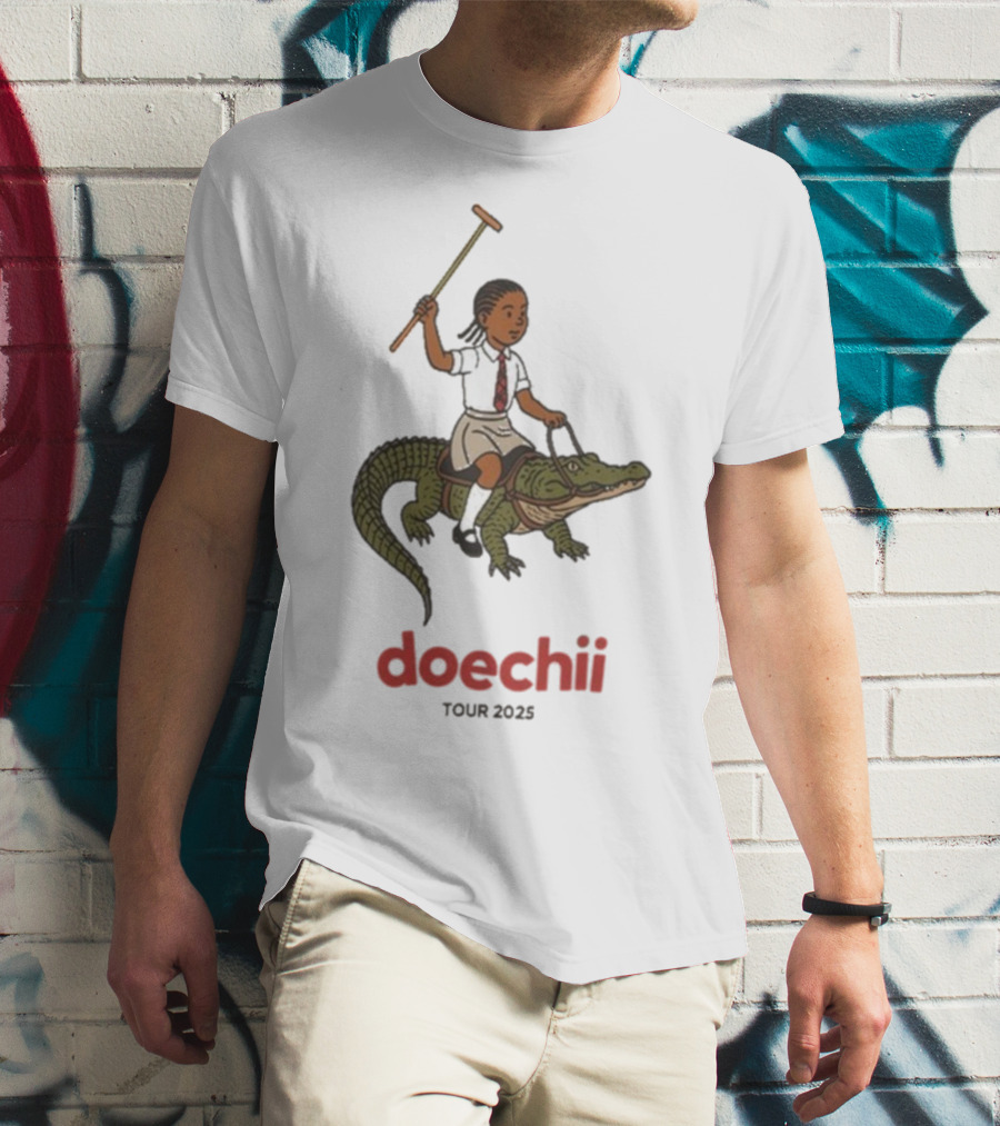 Doechii Tour 2025 Cartoon Riding Gator Adventure T-Shirt