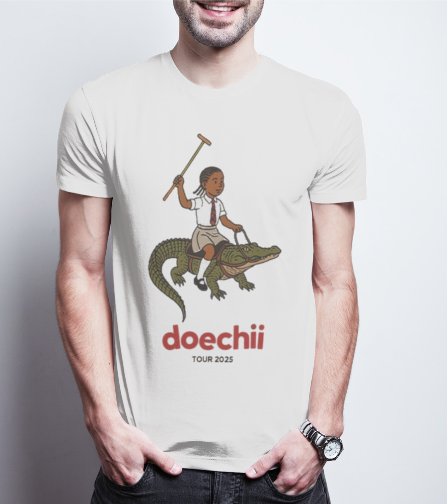 Doechii Tour 2025 Cartoon Riding Gator Adventure T-Shirt