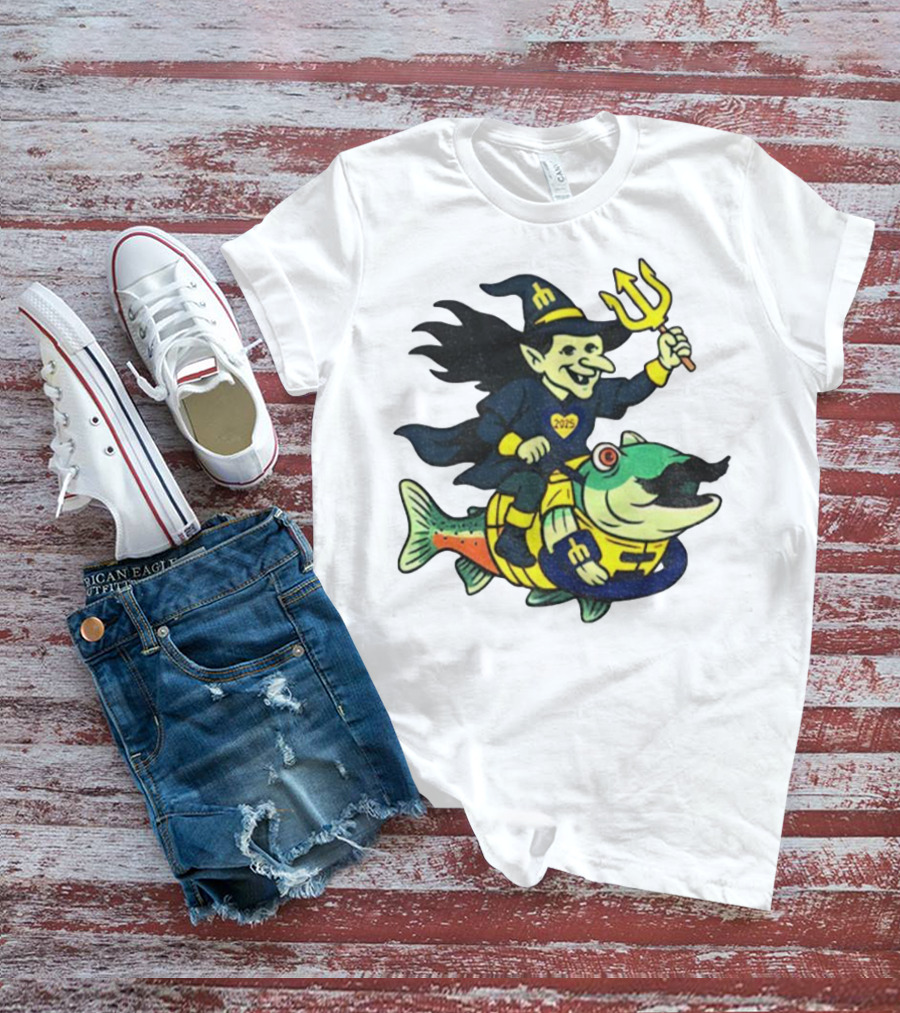 Etsy Witch Riding Mustache Trident Humpy Salmon Seattle Mariners 2025 T-Shirt