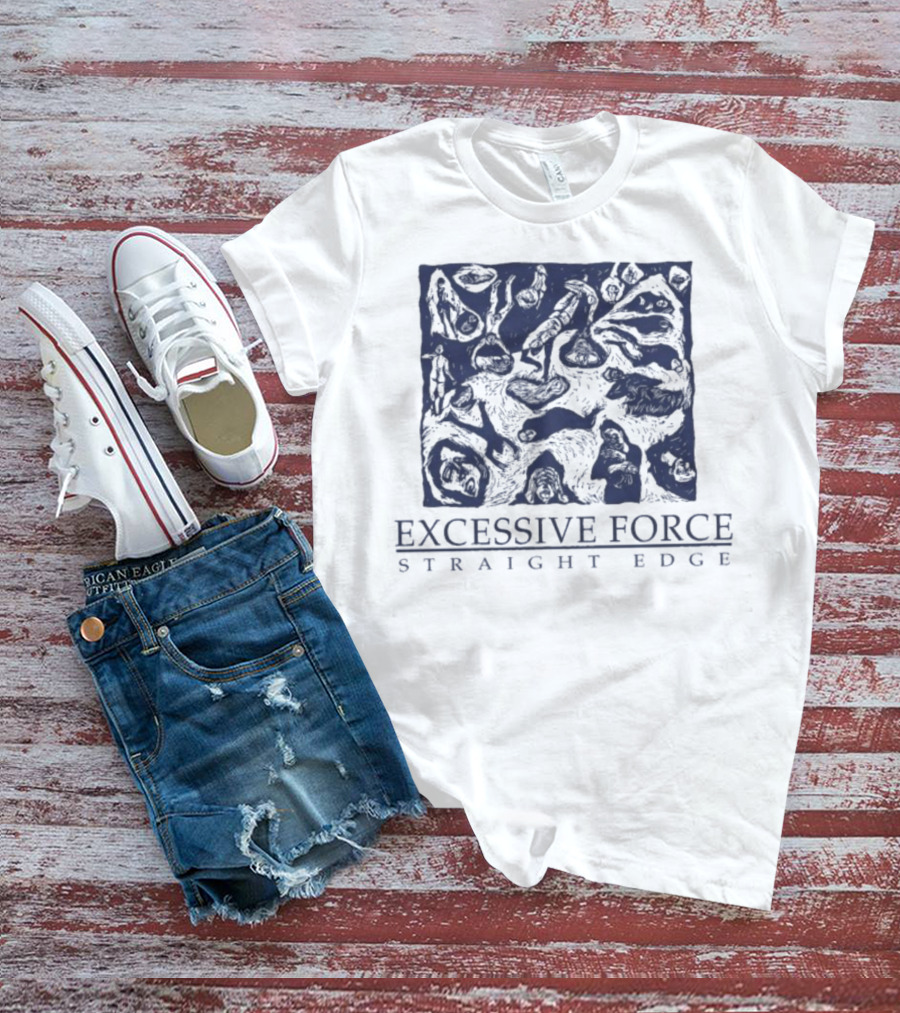 Excessive Force Straight Edge Abstract Pattern T-Shirt